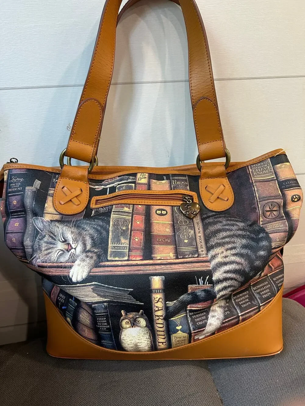 Charles Wysocki Frederick the Literate Cat Library Tote Bag Ardleigh Elliott